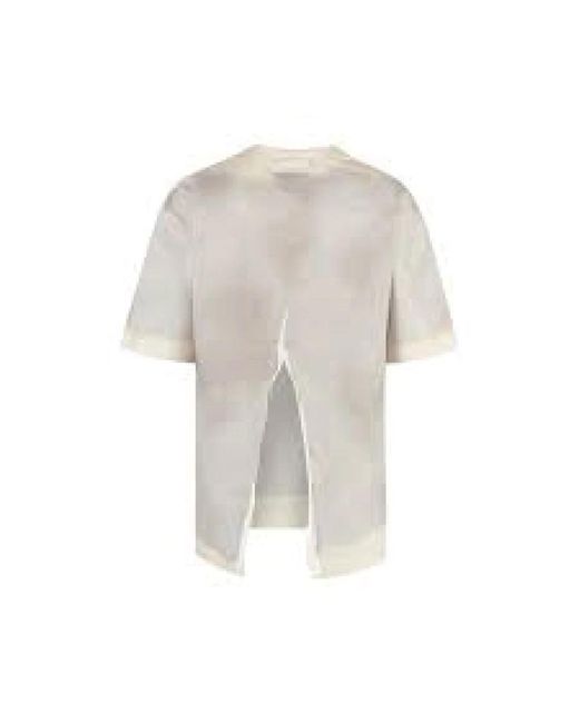 Prada White Bicolour Distressed T-shirt
