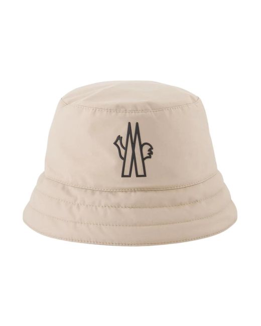 Moncler Natural Gepolsterte logo-patch-jacke