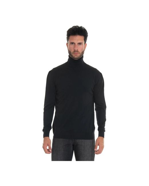 Kiton Truien & Vesten ,Zwart ,Wol Blauwe Wol Turtleneck Pullover in het Black voor heren