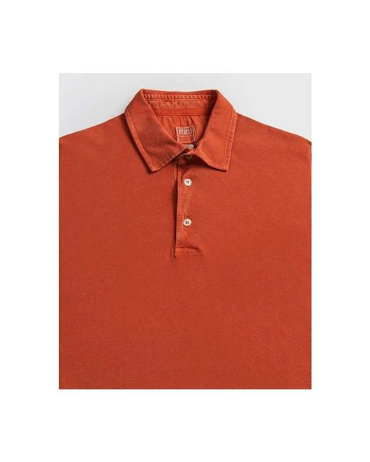 Fedeli Orange Polo Shirts for men