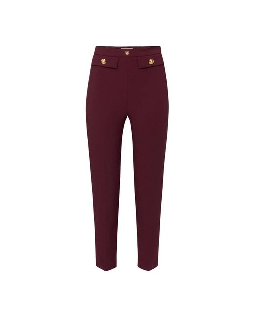 Elisabetta Franchi Slim-Fit Trousers in het Red