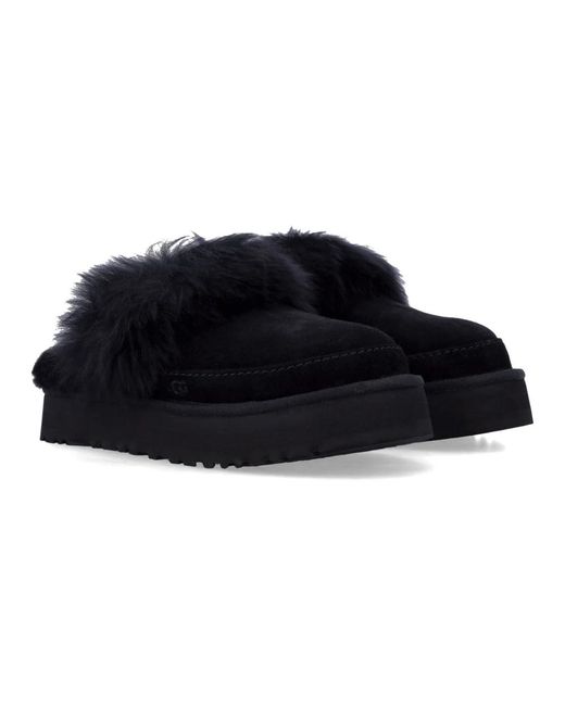 Ugg Schoenen ,Zwart ,Polyester Disquette Chalet Slippers in het Black