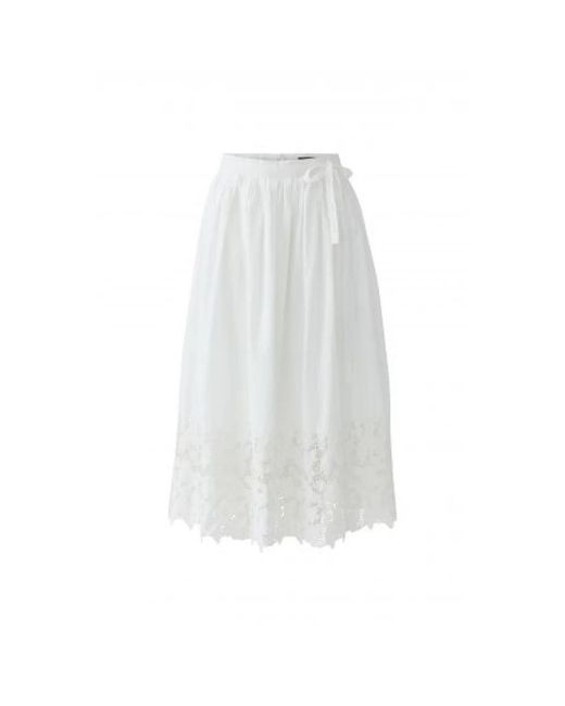 Ouí Eyelet Midi Rok in het White
