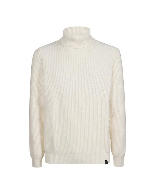 Fay Truien & Vesten ,Wit ,Wol Comfortabele Gebreide Coltrui in het White voor heren