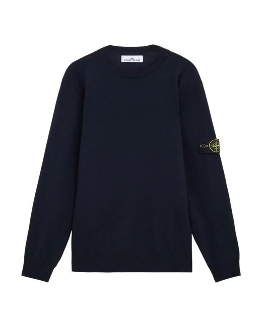 Stone Island Blaue Pullover Für Männer in Black für Herren