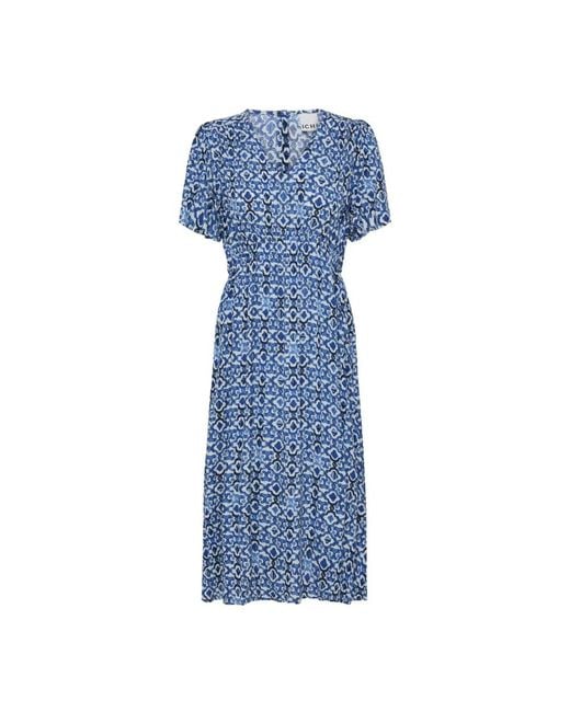 Ichi Blue Midi Dresses