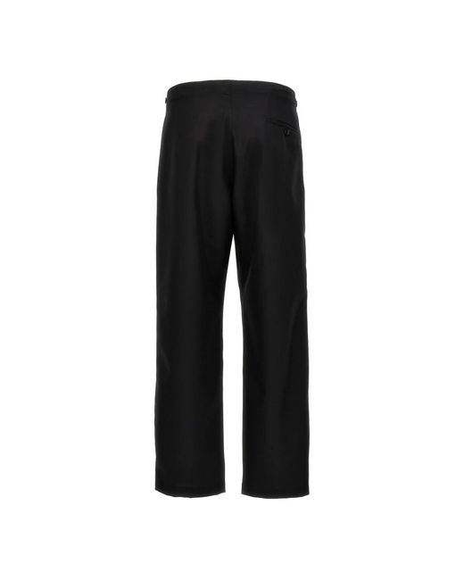 Cellar Door Black Straight Trousers for men