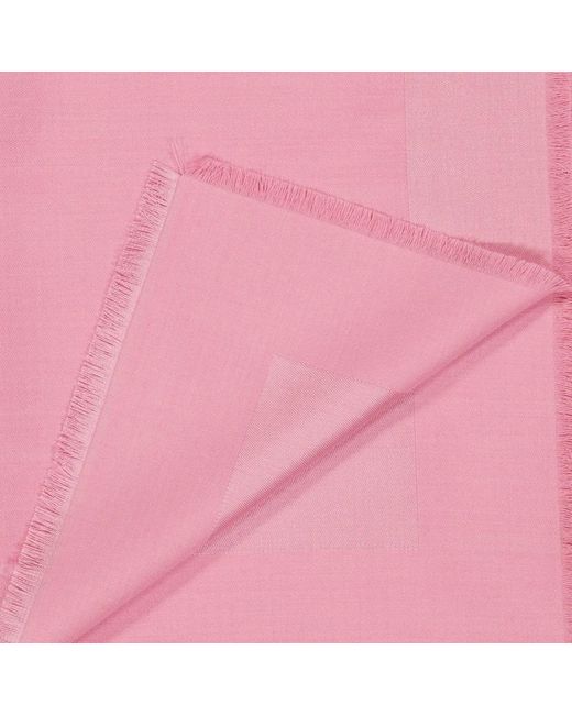 Givenchy Pink Seidenschal quadratisch fransen wolle