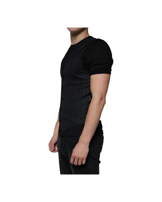 Dolce & Gabbana Black Waistcoats for men