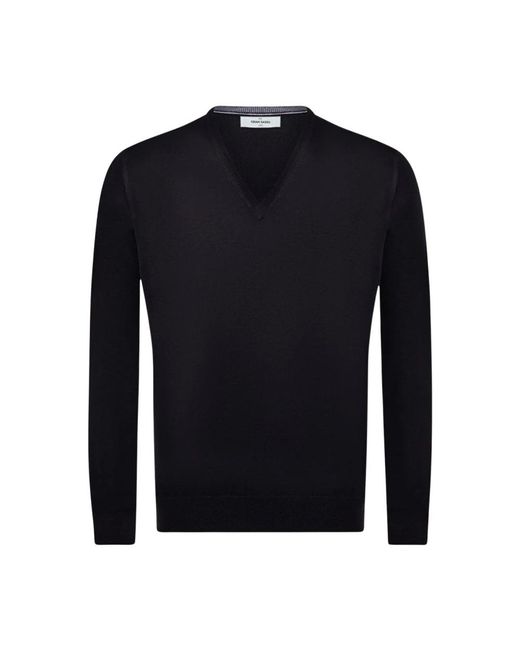 Gran Sasso V-Neck Pullover 55115 in het Blue voor heren