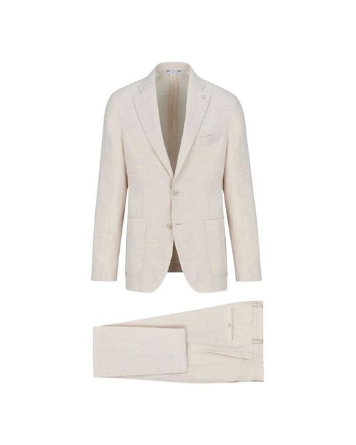 Single Breasted Suits Manuel Ritz de hombre de color White