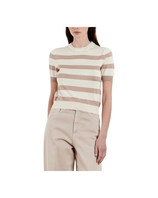 Cruna White Round-Neck Knitwear