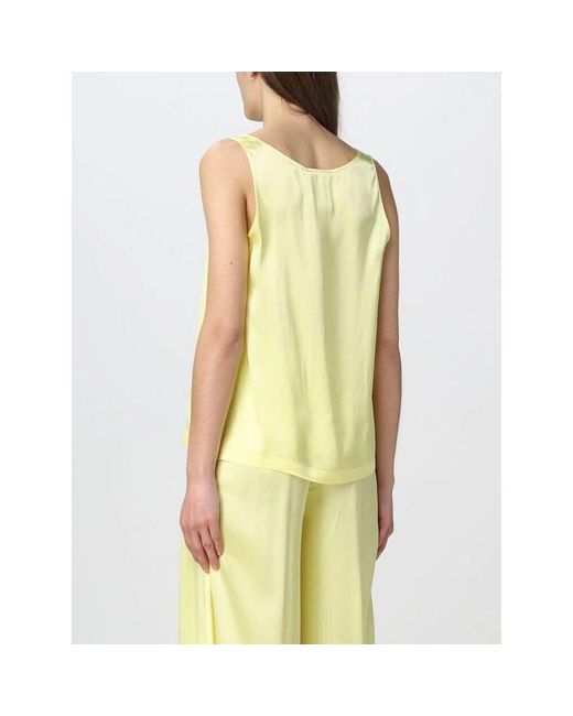 Semicouture Yellow Fuchsia Seiden Tank Top Und Hosen Set