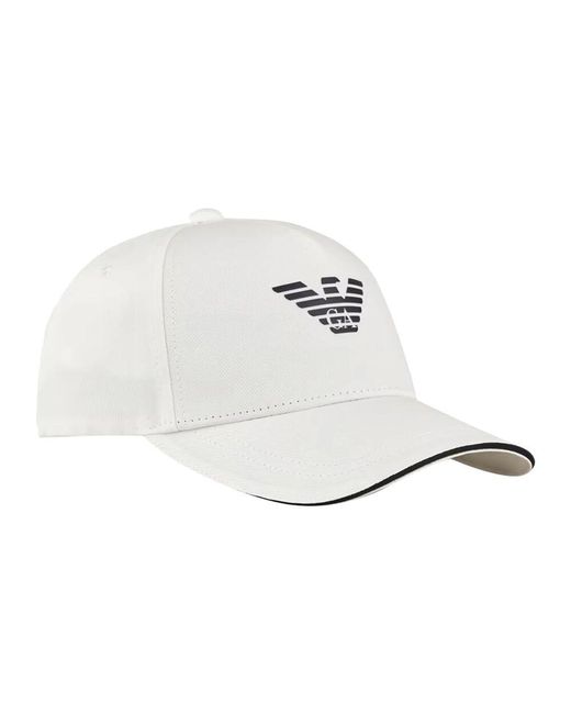Emporio Armani Herren Logo Print Baseball Cap in White für Herren
