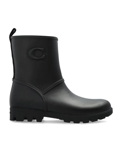 COACH Black Rain Boots
