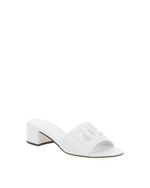 Dolce & Gabbana White Heeled Mules