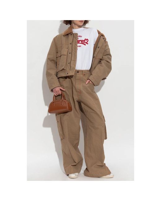 Wide Trousers DSquared² en coloris Brown