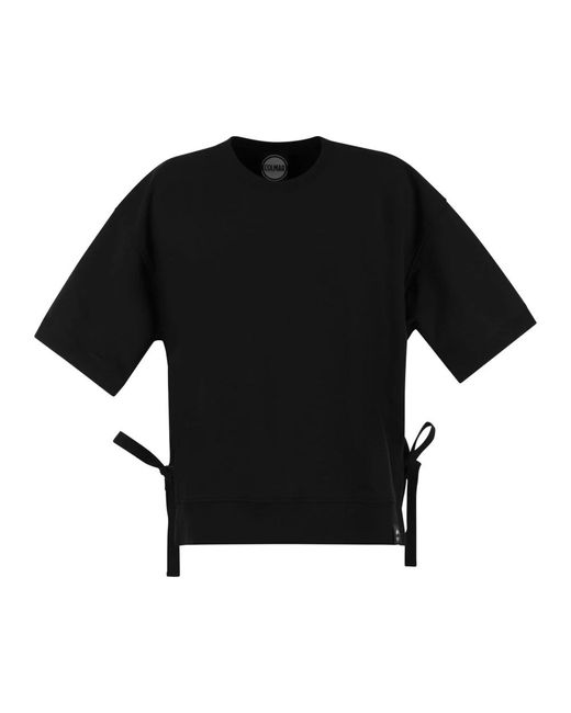 Cotton blend short sleeved sweatshirt di Colmar in Black