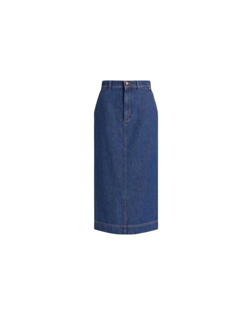 Alberta Ferretti Blue Denim Skirts