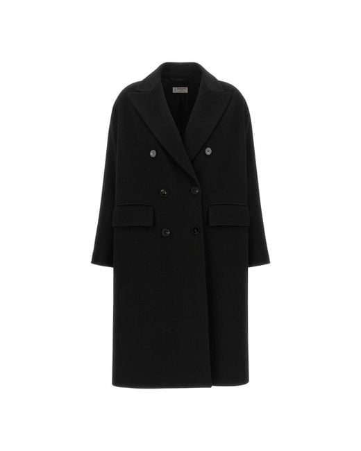 Alberto Biani Black Double-Breasted Coats
