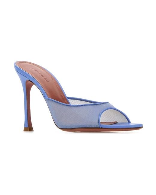AMINA MUADDI Blue Heeled Mules