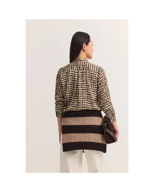Bugatti Overhemden ,Lichte Viscose Blouse in het Brown
