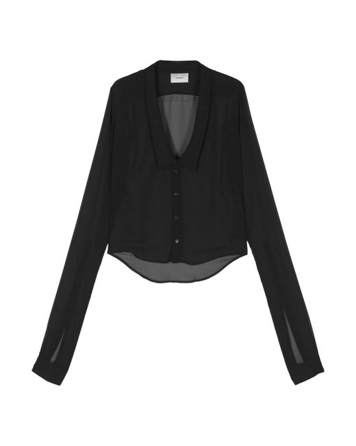 Camisa negra transparente con mangas largas Coperni de color Black