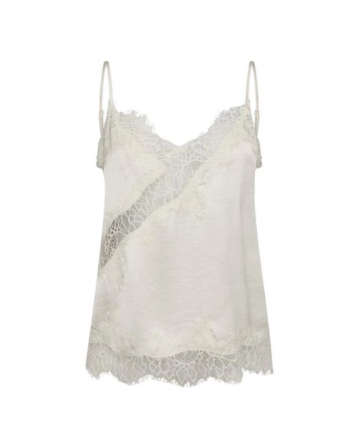co'couture White Sleeveless Tops