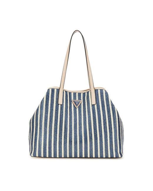 Borsa shopper 2-in-1 con zip di Guess in Blue