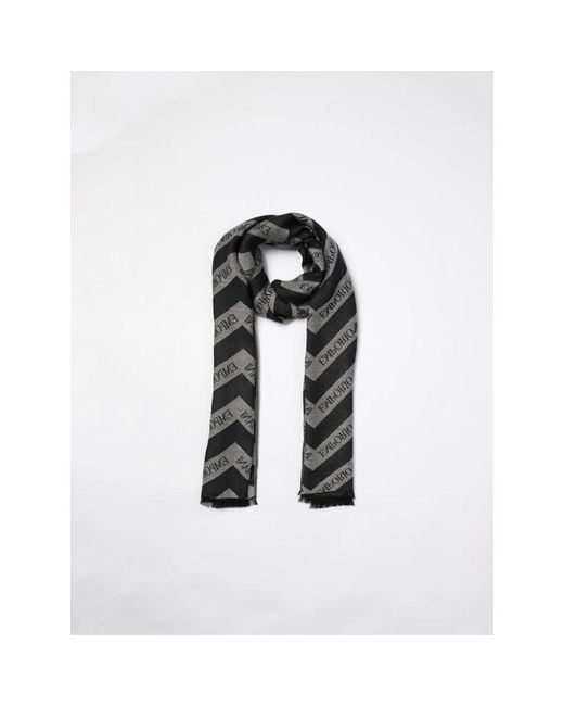 Emporio Armani Gray Winter Scarves for men