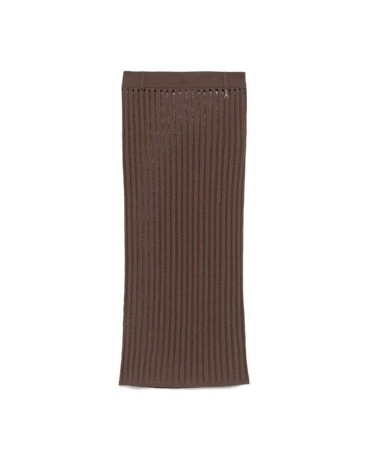 Patrizia Pepe Brown Midi Skirts