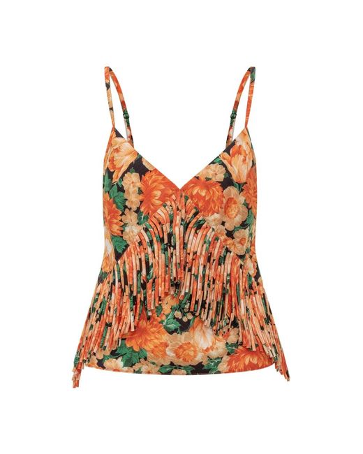 Pinko Orange Sleeveless Tops