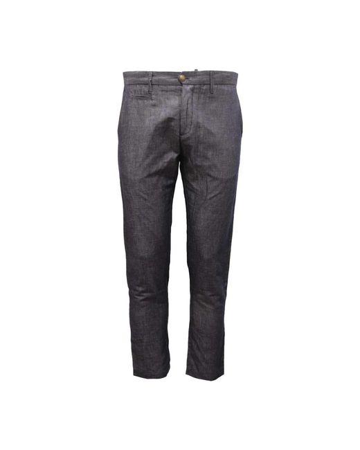Officina 36 Gray Slim-Fit Trousers for men
