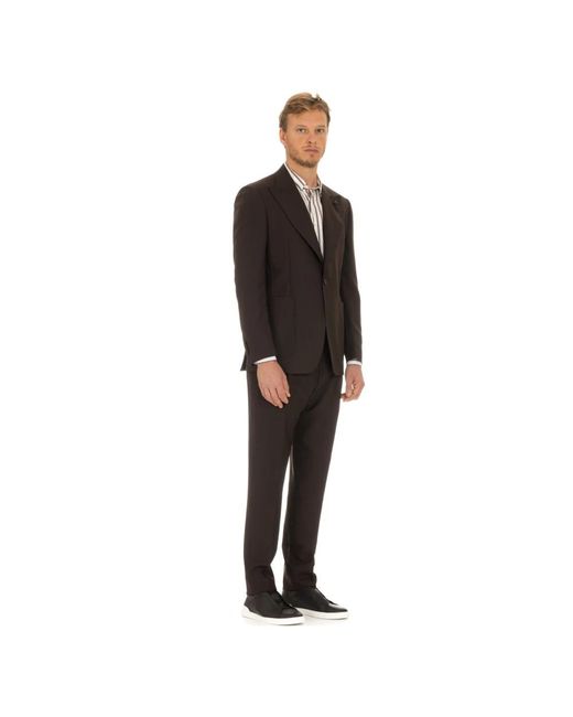 Lardini Kostuums ,Bruin ,Bruin Jas Maxi Revers Mono Bottone in het Black voor heren