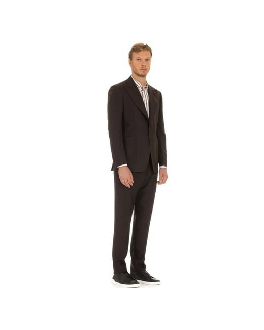 Lardini Kostuums ,Bruin ,Bruin Jas Maxi Revers Mono Bottone in het Black voor heren