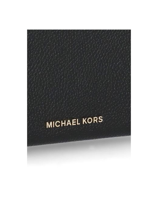 Michael Kors Black Schwarze lederbrieftasche mit reißverschluss