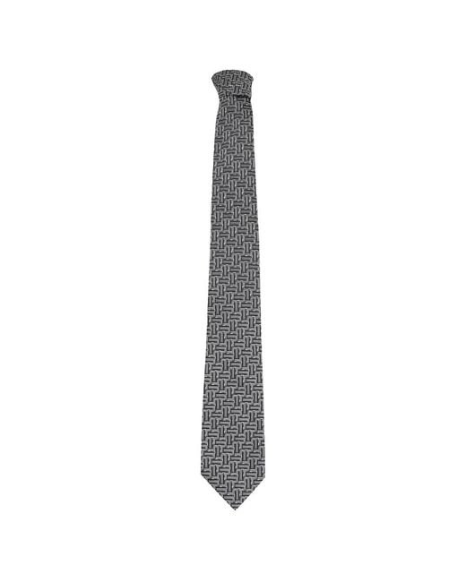 Lanvin Accessoires ,Grijs ,Grijze Zijden Stropdas Met Abstract Patroon in het Gray voor heren