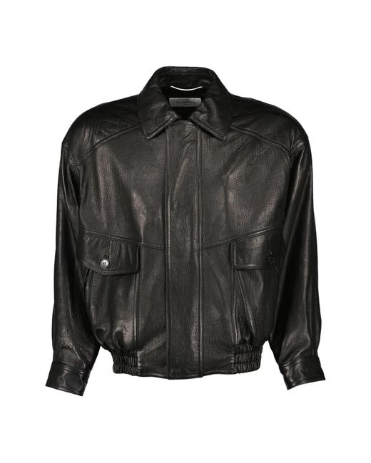 Saint Laurent Leather Jackets in het Black voor heren