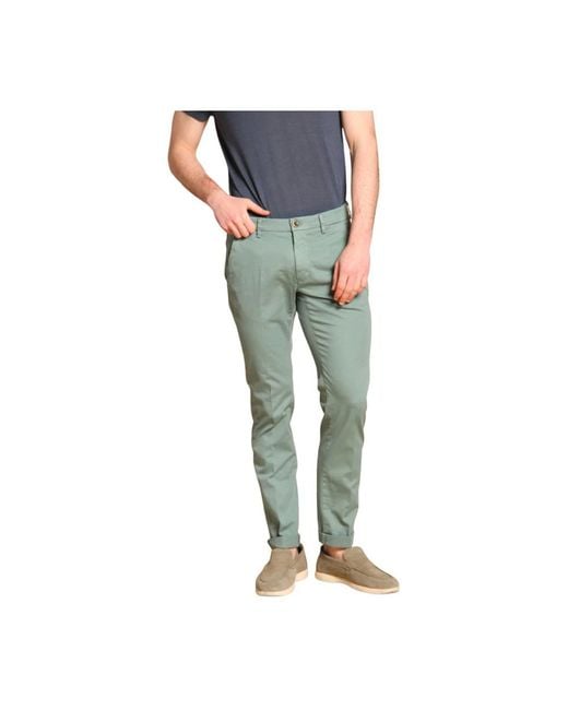 Mason's Broeken ,Groen ,Katoen Slim Fit Chino Broek in het Blue voor heren