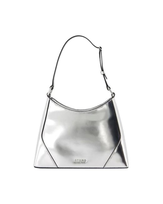 Staud Gray Metallische Leder Schultertasche
