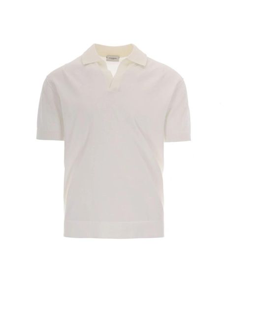 Paolo Pecora White V-Neck Knitwear for men