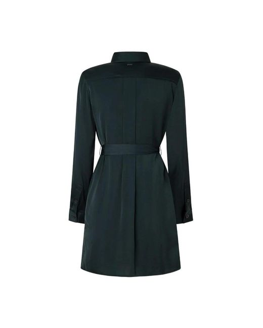 Pepe Jeans Black Belted Coats