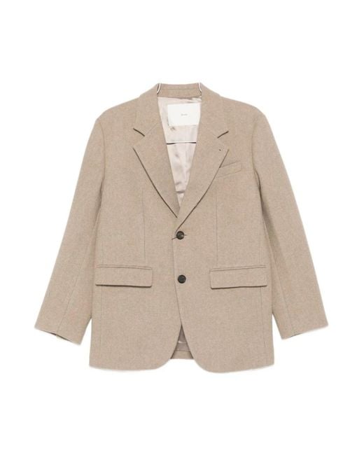 DUNST Grijze Wollen Blazer Jas in het Natural