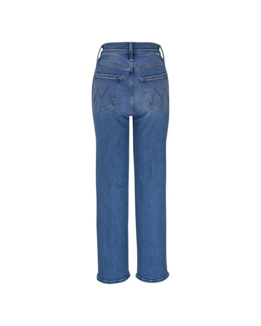 Mother Blue Straight Jeans