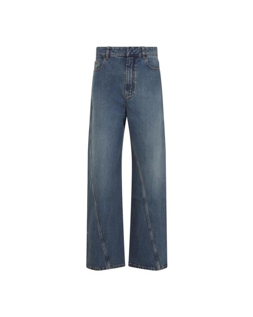 Alaïa Blue Verdrehte Blaue Baumwolljeans