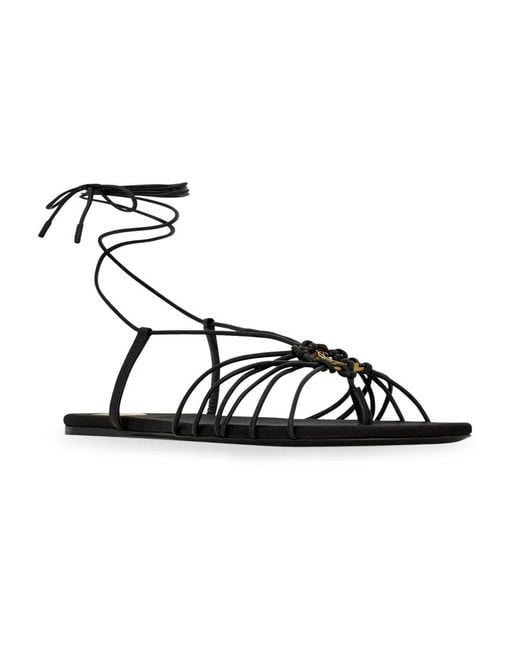 Saint Laurent Metallic Flat Sandals