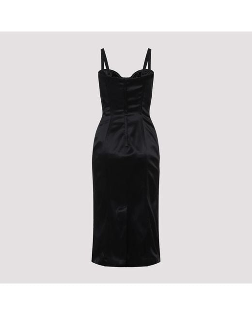 Dolce & Gabbana Midi -jurk Met Insertontwerp in het Black