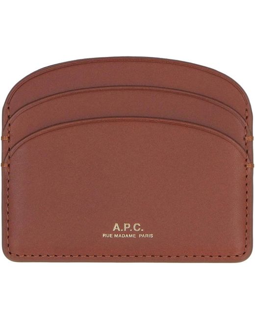 A.P.C. Brown Lederkartenhalter Mit Logodetail