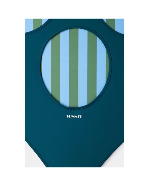 Sunnei Blue One-piece reversible swimsuit