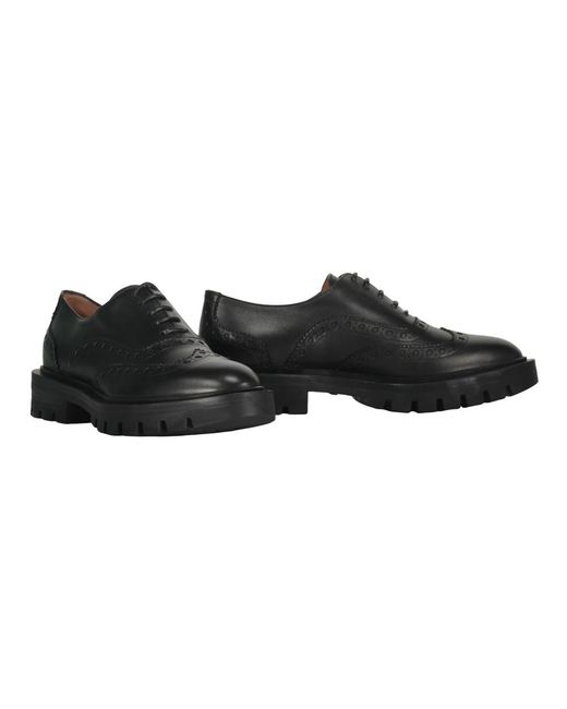 Santoni Black Lederschuhe